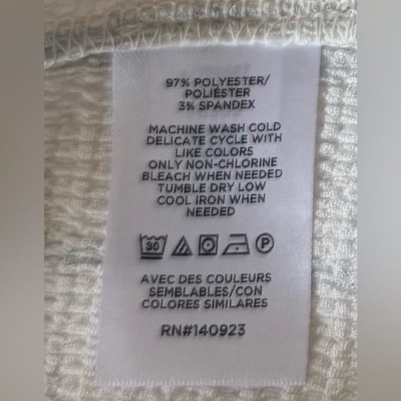 LOFT Dot Stripe Flutter Square Neck Top / Size Large (Never Worn) - Picture 11 of 12